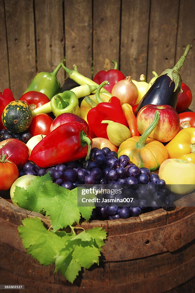 Autumn fruit and vegetables