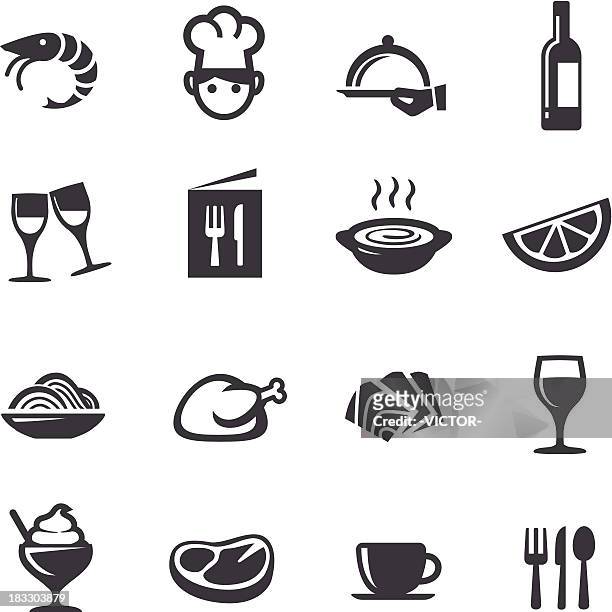 restaurant symbole-acme series - fleisch stock-grafiken, -clipart, -cartoons und -symbole