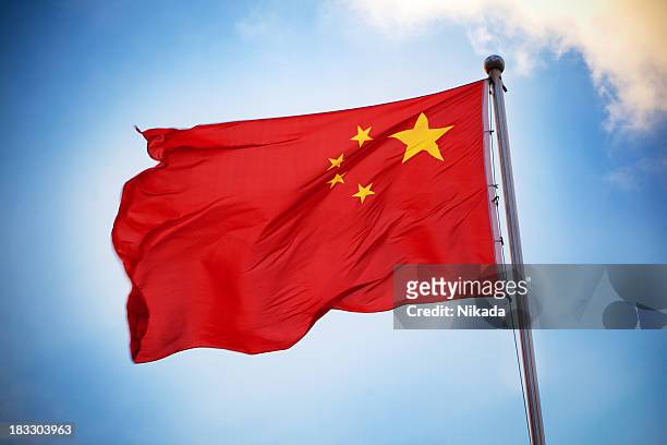 chinesische flagge - china stock-fotos und bilder