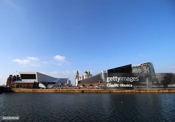 new liverpool skyline with museums - liverpool skyline stock pictures, royalty-free photos & images