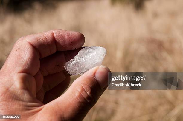 quarzit probieren sie in einem geologen hand - gesteinsart stock-fotos und bilder