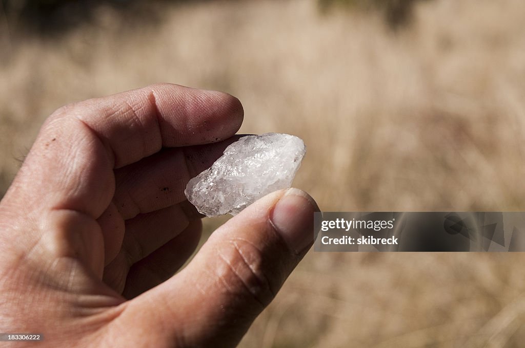珪岩のサンプル Geologists 手
