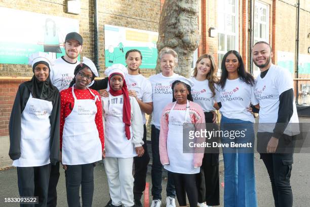 Will Poulter, Bluey Robinson, Richard Caring, Patricia Caring, Noella Coursaris and Kwajo Tweneboa attend The Caring Family Foundation's "Food from...