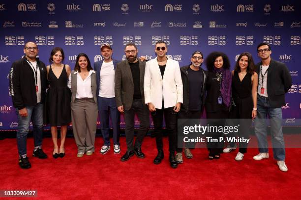 Maged Nassar, Khaled Zaki, Pierre Mouarkech, Malak Bazid, director Ali Ali of "Smokey Eyes" ,Hasan Abu Al-Rous and cast and crew attend the Shorts...