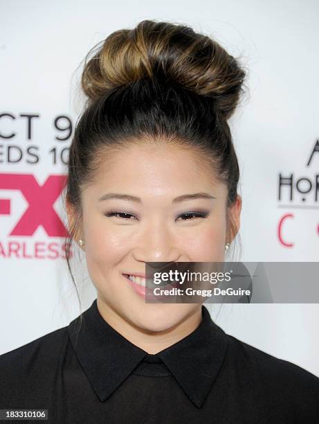 Actress Jenna Ushkowitz arrives at the Los Angeles premiere of FX's "American Horror Story: Coven" at Pacific Design Center on October 5, 2013 in...