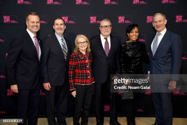 Fred Dixon, Ross Levi, Patricia Kaufman, Ken Raske, Laurie Cumbo and Janno Lieber attend New York City Tourism Foundation Gala at The Plaza Hotel on...