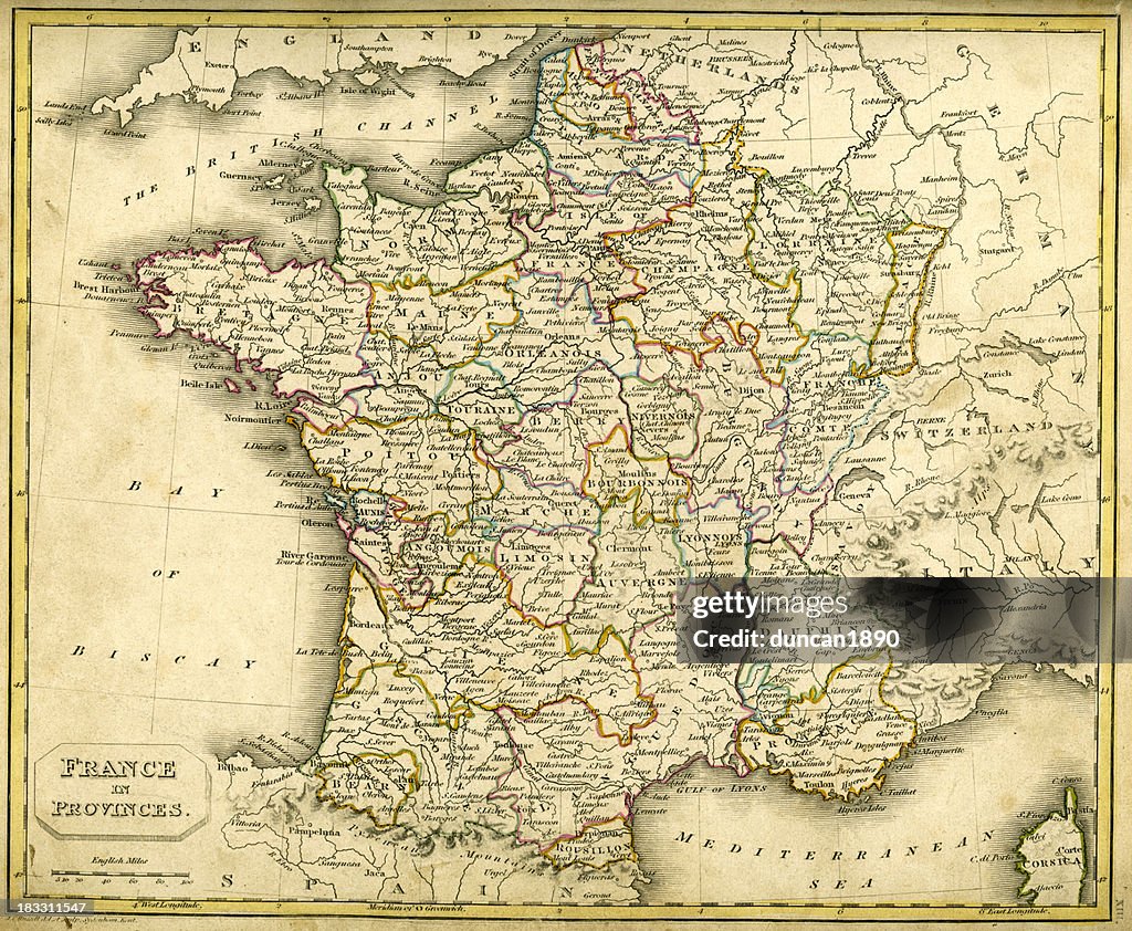 Antquie Map of France in Provinces