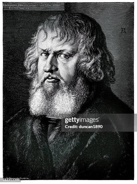 porträt von joachim holzschuher - albrecht dürer stock-grafiken, -clipart, -cartoons und -symbole