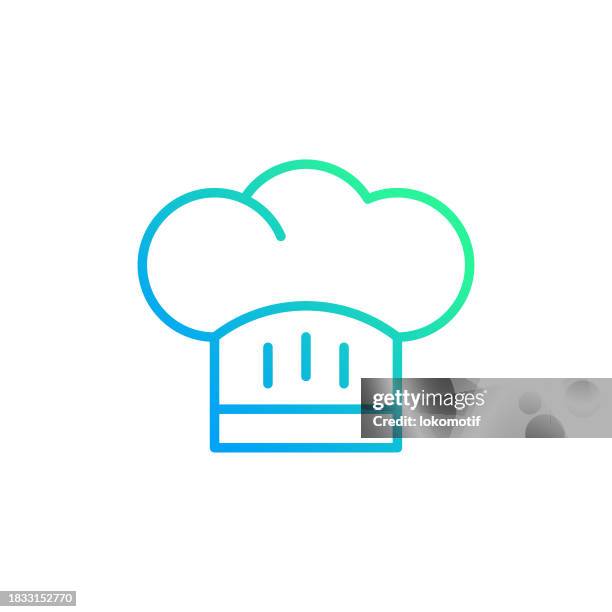 chef hat gradient line icon. the icon is suitable for web design, mobile apps, ui, ux, and gui design. - diner counter stock illustrations