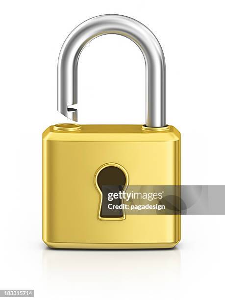 unlocked padlock - key hole stock pictures, royalty-free photos & images