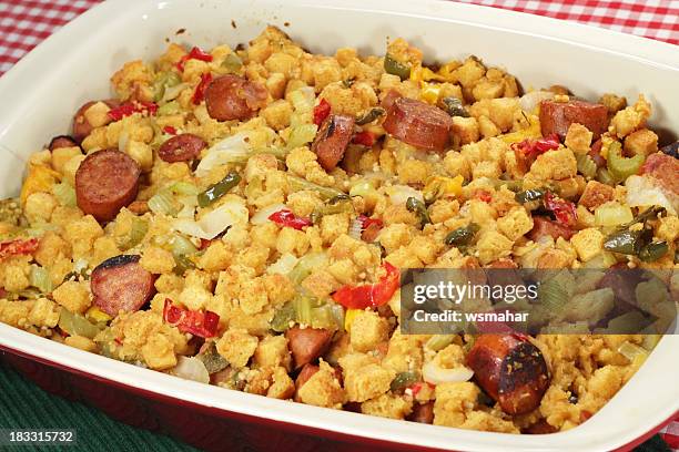 southwest style stuffing - cornbread stock pictures, royalty-free photos & images