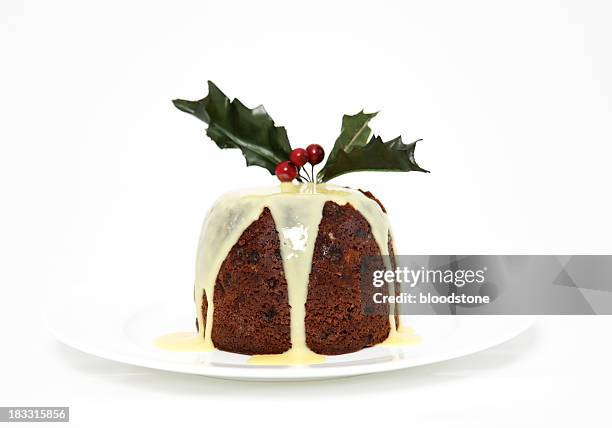 christmas pudding - christmas pudding stockfoto's en -beelden