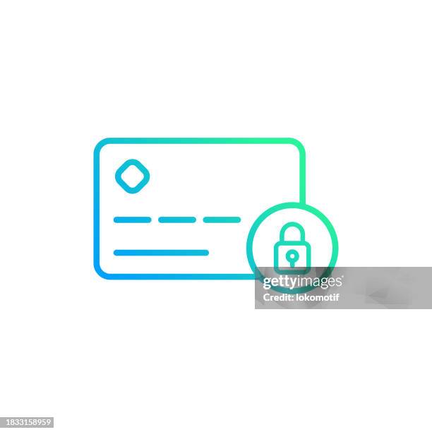 secure payment gradient line icon. the icon is suitable for web design, mobile apps, ui, ux, and gui design. - customer data protection stock illustrations