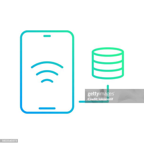 connect server gradient line icon. the icon is suitable for web design, mobile apps, ui, ux, and gui design. - storage solutions stock illustrations