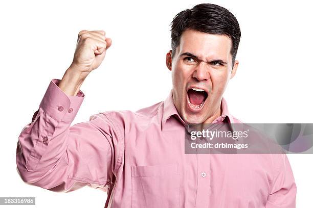 angry man shaking fist - hair part stock pictures, royalty-free photos & images