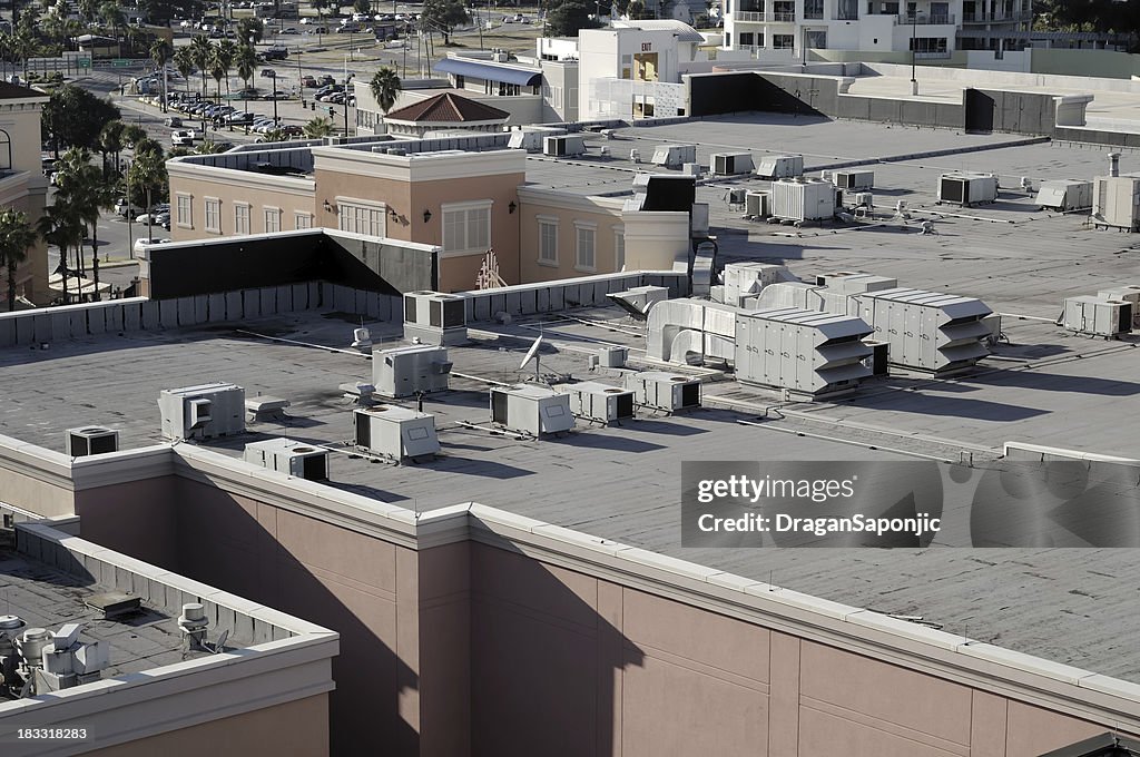 Roof with Air Condition systems installed