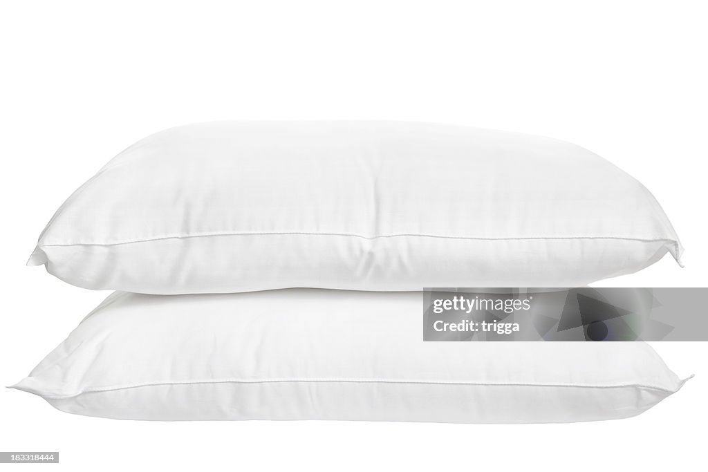 Two pillows on white background