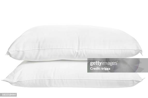 two pillows on white background - pillow stock pictures, royalty-free photos & images