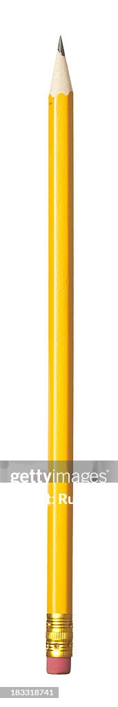 Classic yellow pencil with eraser tip.