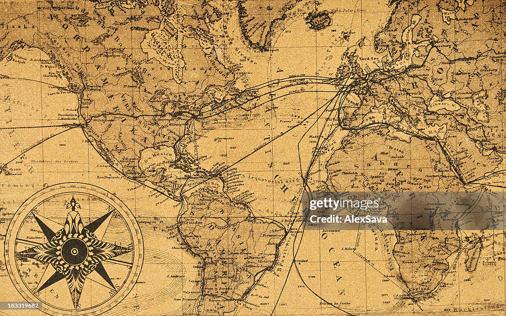 Alte Karte der Welt