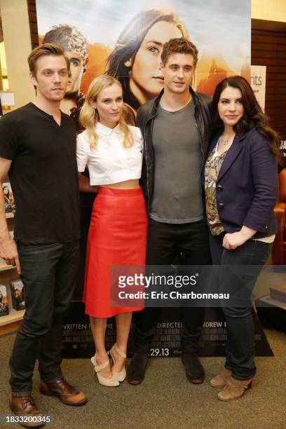 Jake Abel, Diane Kruger, Max Irons and Author Stephenie Meyer at Cast of 'The Host' Book Signing and Fan Event held at The Grove, on Friday, March...