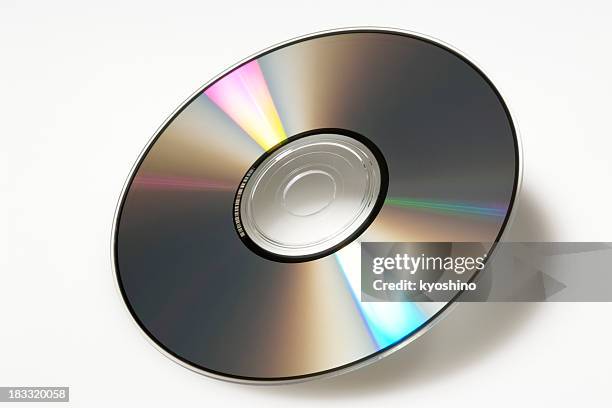 fotografía de disco compacto aislado sobre fondo blanco - compact disc fotografías e imágenes de stock