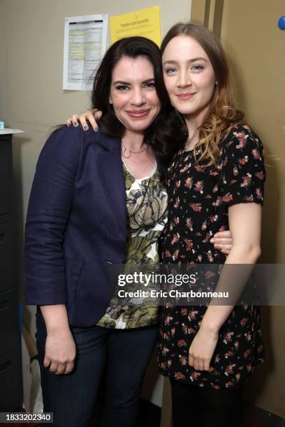 Author Stephenie Meyer and Saoirse Ronan at Cast of 'The Host' Book Signing and Fan Event held at The Grove, on Friday, March 2013 in Los Angeles.