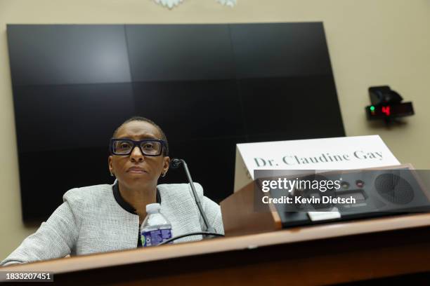 Dr. Claudine Gay, President of Harvard University, testifies before the House Education and Workforce Committee at the Rayburn House Office Building...