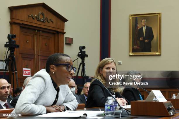 Dr. Claudine Gay, President of Harvard University, Liz Magill, President of University of Pennsylvania, and Dr. Sally Kornbluth, President of...