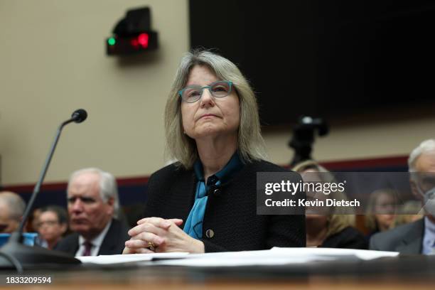 Dr. Sally Kornbluth, President of Massachusetts Institute of Technology, testifies before the House Education and Workforce Committee at the Rayburn...