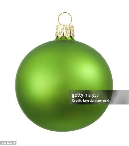 green simple cristmas ornament - baubles stock pictures, royalty-free photos & images