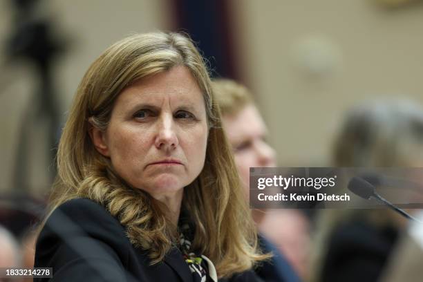 Liz Magill, President of University of Pennsylvania, testifies before the House Education and Workforce Committee at the Rayburn House Office...