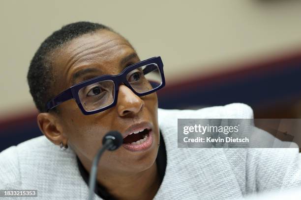 Dr. Claudine Gay, President of Harvard University, testifies before the House Education and Workforce Committee at the Rayburn House Office Building...