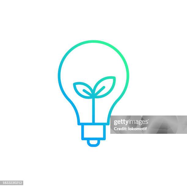 green energy gradient line icon. the icon is suitable for web design, mobile apps, ui, ux, and gui design. - circular economy stock illustrations