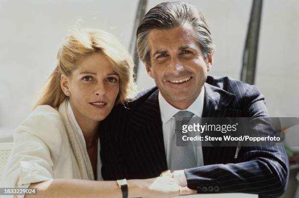 American actors George Hamilton and Liz Treadwell during Cannes Film Festival in Cannes, France, circa May 1979.