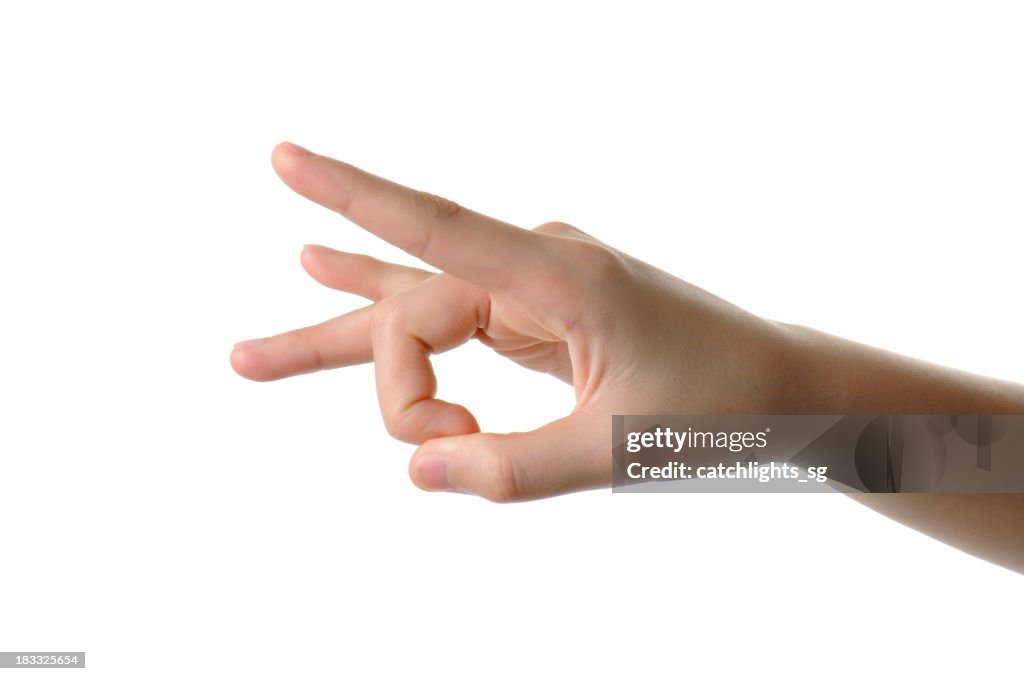 Filck Hand Hand Poised To Flick A Finger On White Background High-Res Stock Photo ...