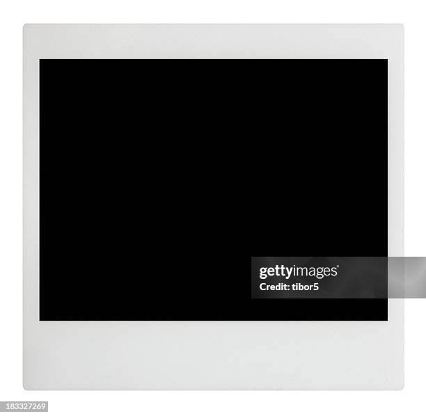 photo frame with clipping paths - polaroid stockfoto's en -beelden