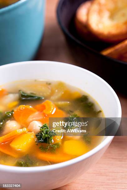 Bowl Of Hot And Fresh Vegetable Soup High-Res Stock Photo