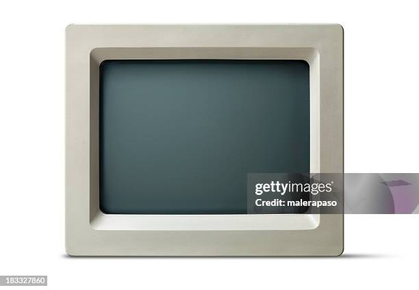 old computer monitor/television - old computer equipment stock pictures, royalty-free photos & images