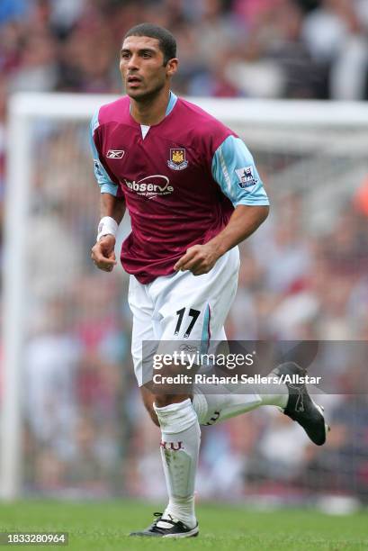 September 24: Hayden Mullins of West Ham United running during the Premier League match between West Ham United and Arsenal at Upton Park on...