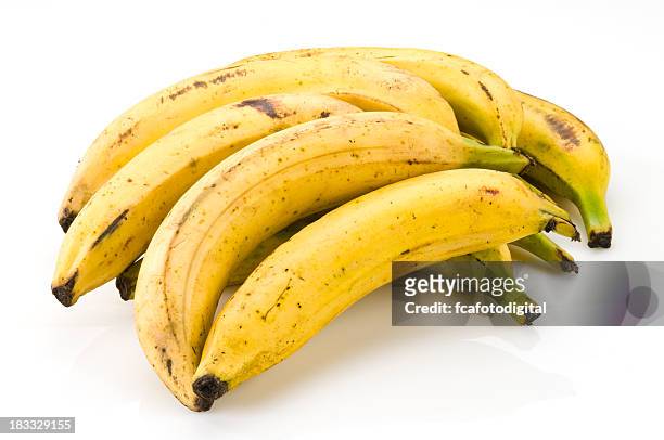 seven ripe bananas ready to eat - plantain stock pictures, royalty-free photos & images