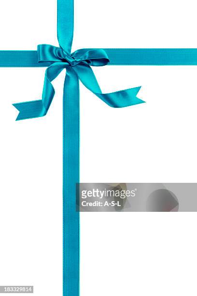 blue geschenk-schleife - schleife stock-fotos und bilder