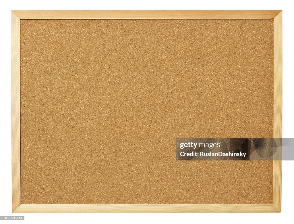 Blank cork board.