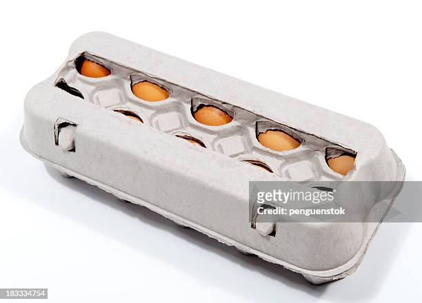 boxed easter eggs - eierdoos stockfoto's en -beelden