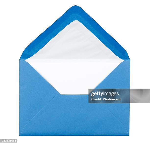 blue envelope - envelope stock pictures, royalty-free photos & images