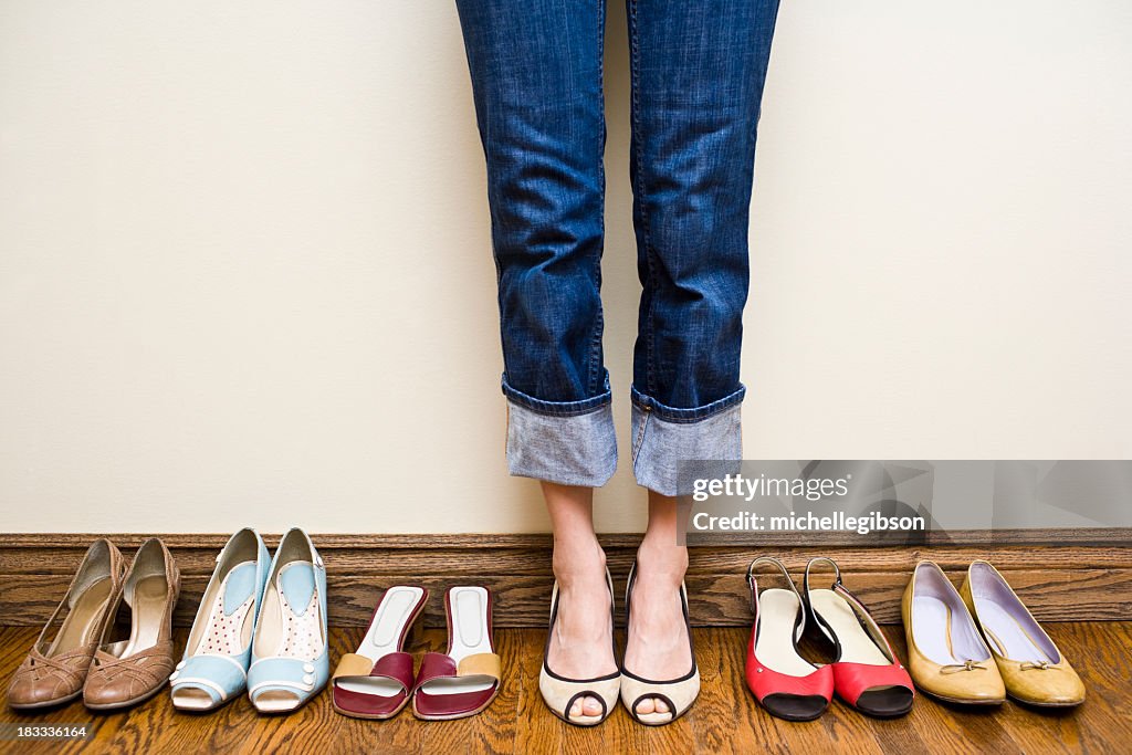 Woman Trying on Shoes