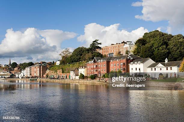 the river exe and exeter quayside in devon - exeter devon stock pictures, royalty-free photos & images