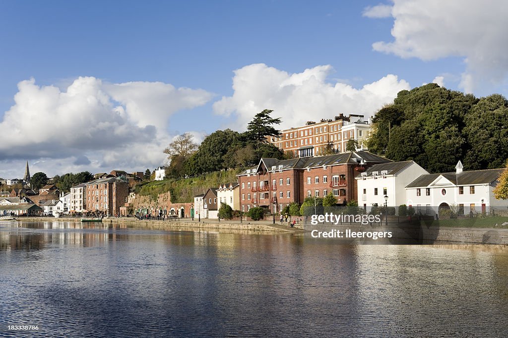 The river Exe and Exeter quayside in Devon
