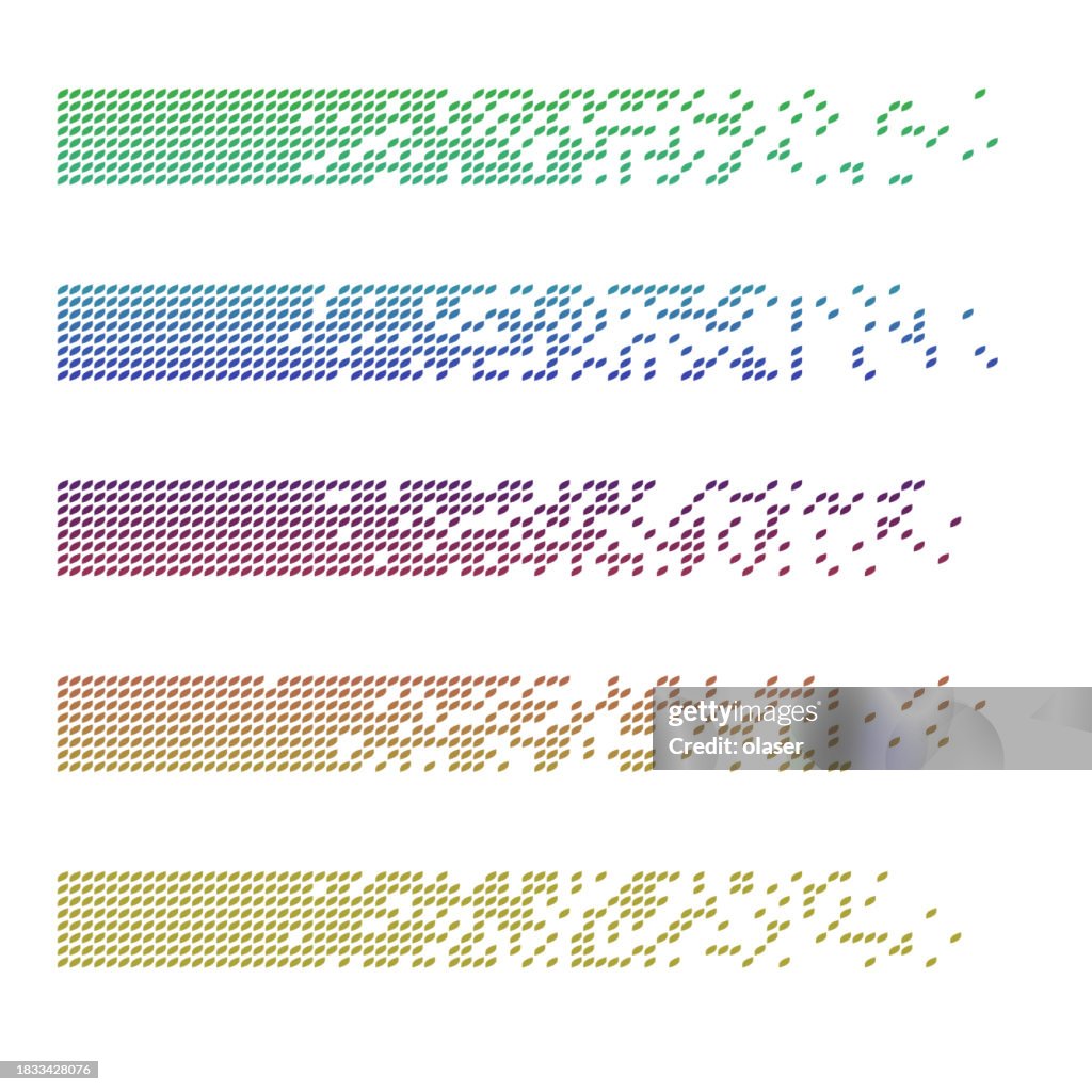 Colorful Leaf Dotted Lines Forming Dissolving Patterns High-Res Vector ...