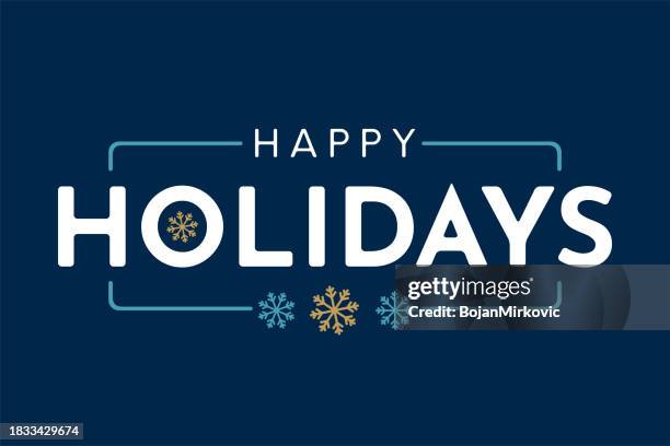 happy holidays christmas blue card. vector - cheerful background stock illustrations